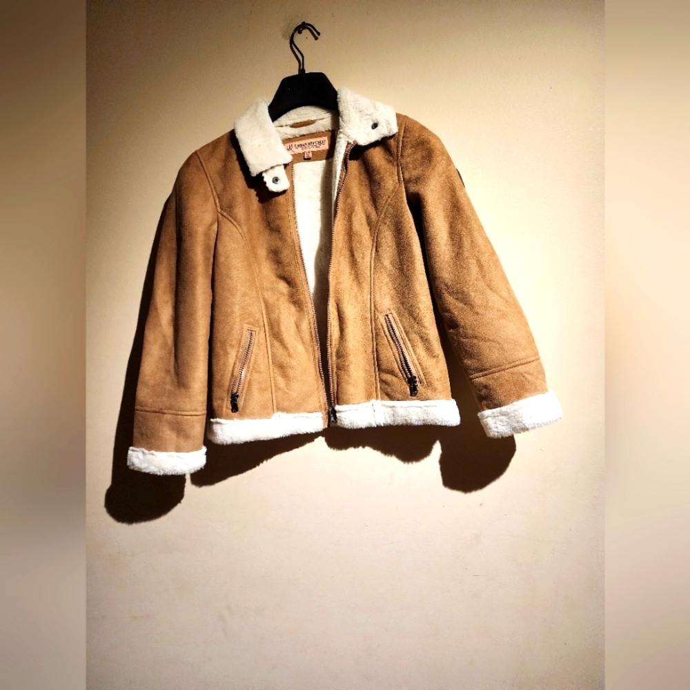 Women's Stylish Faux Fur Lined Suede Jacket
